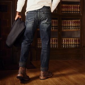 Flint and Tinder All-American Stretch Denim Straight Jeans Midnight Rinse 36x34